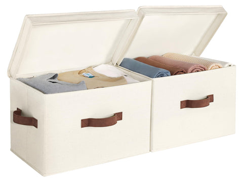 StorageWorks front view showing tidy stackable bins for organized shelving