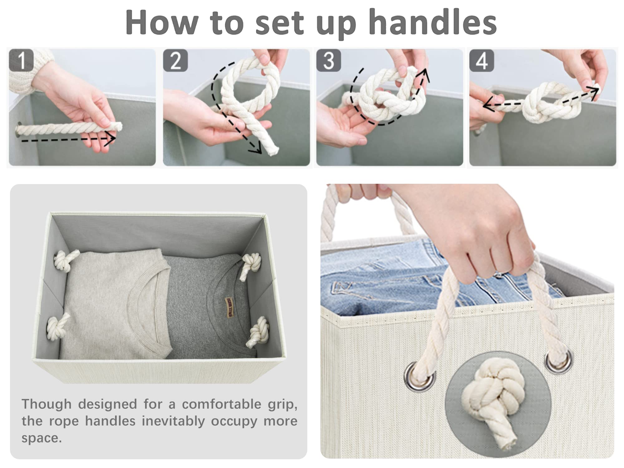 StorageWorks reinforced rope handle detail for easy carrying