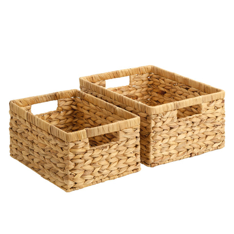 StorageWorks hyacinth baskets front view showing neutral decor benefit