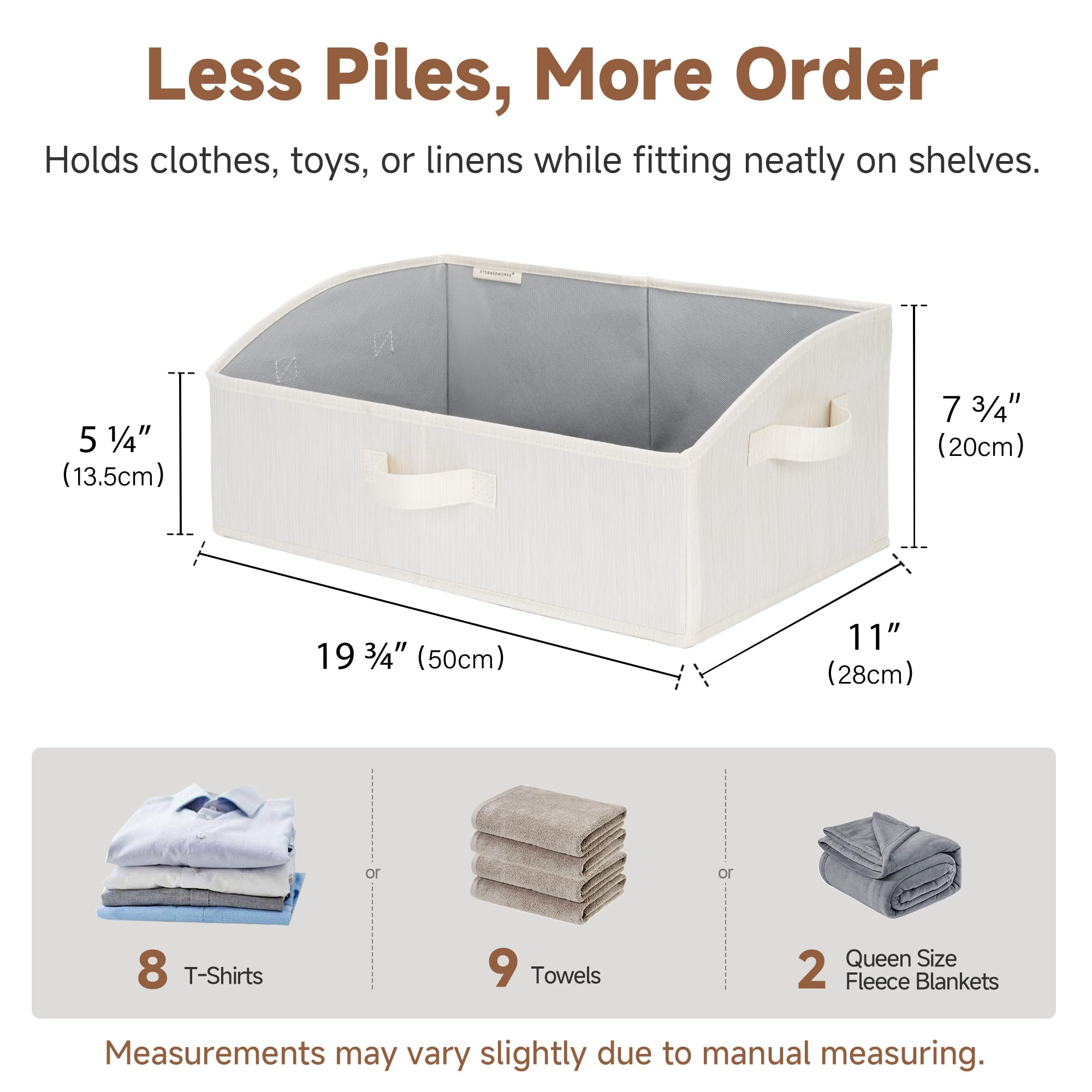 StorageWorks bin in closet organizer demonstrating accessible daily storage