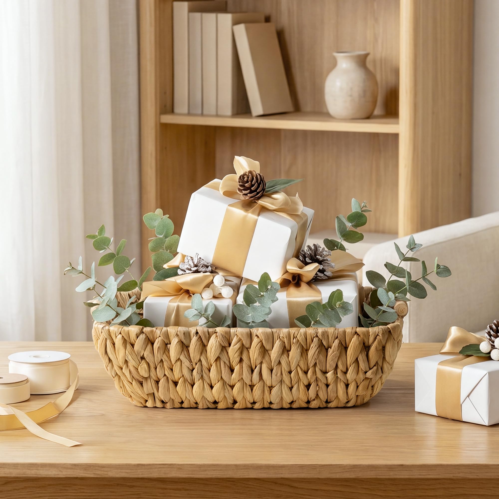 StorageWorks basket interior with toiletries demonstrating easy-access organization