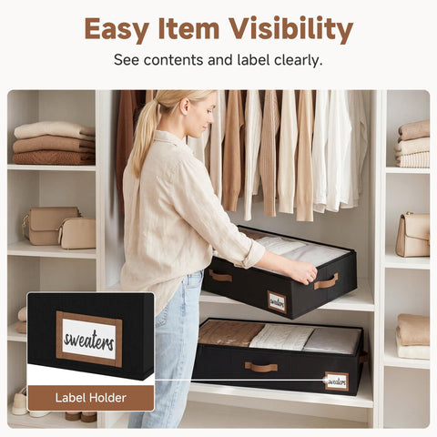 StorageWorks interior filled with folded clothes demonstrating 53L capacity