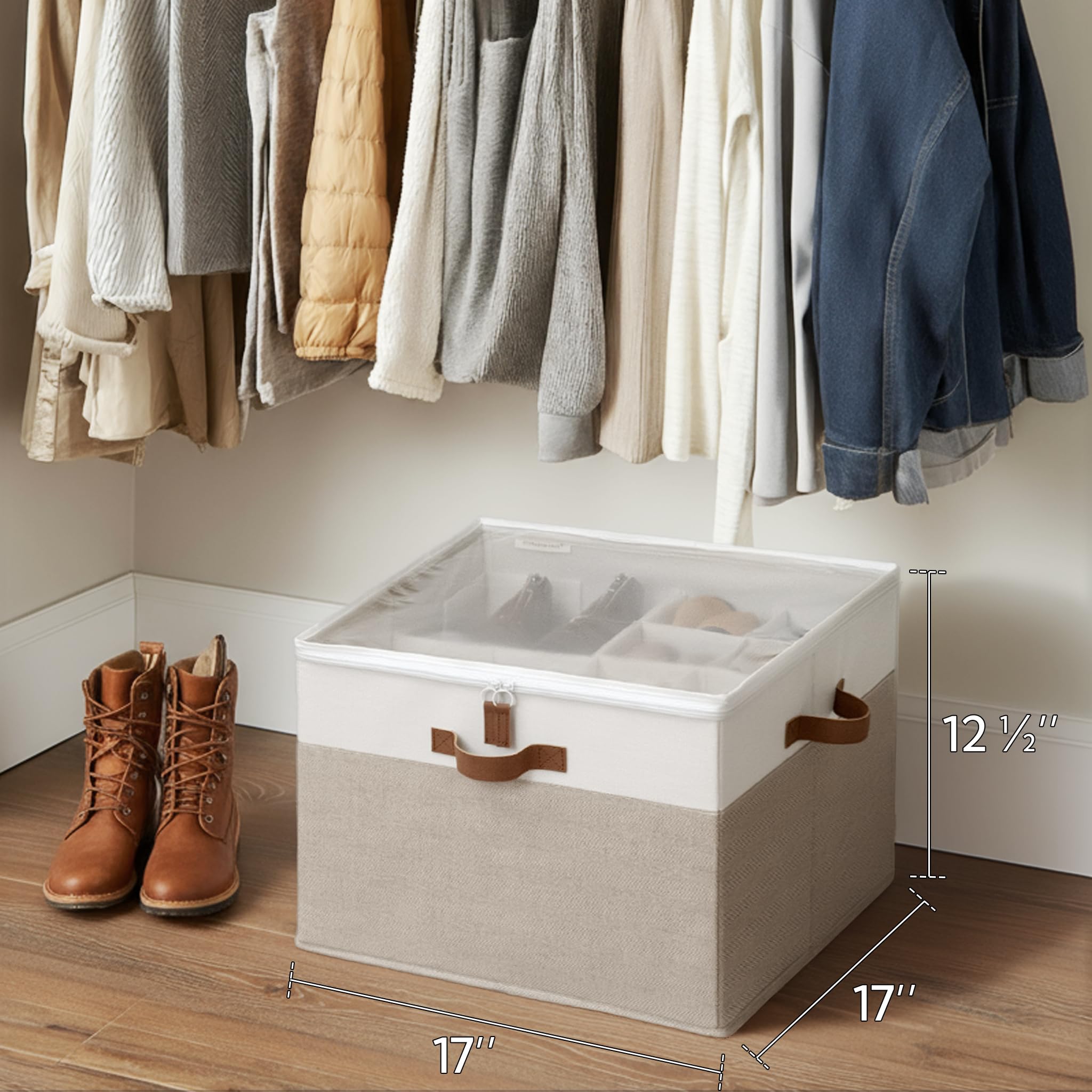StorageWorks box tucked under bed to save space and keep shoes accessible