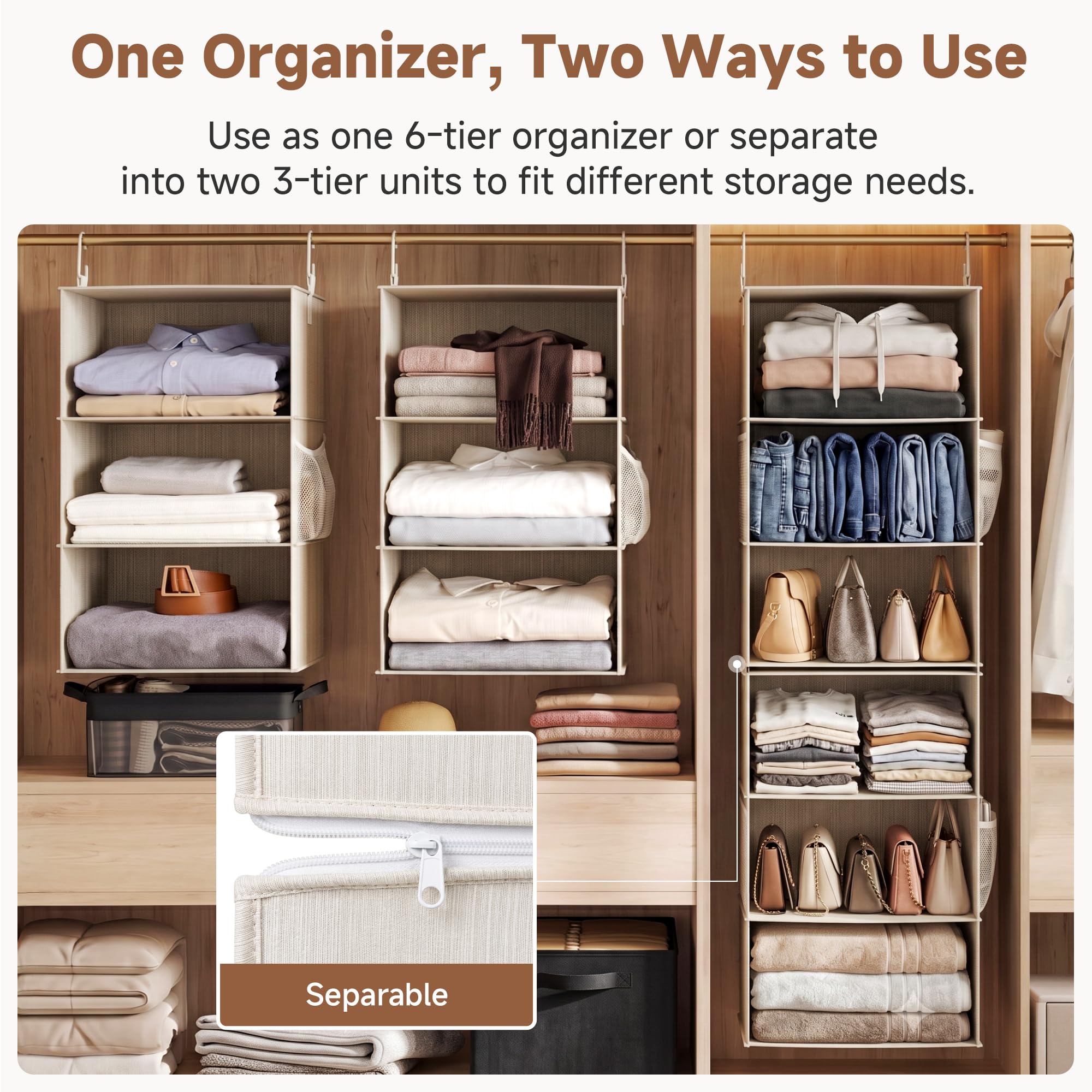 StorageWorks close-up of reinforced shelf board, benefit: prevents sagging under clothes