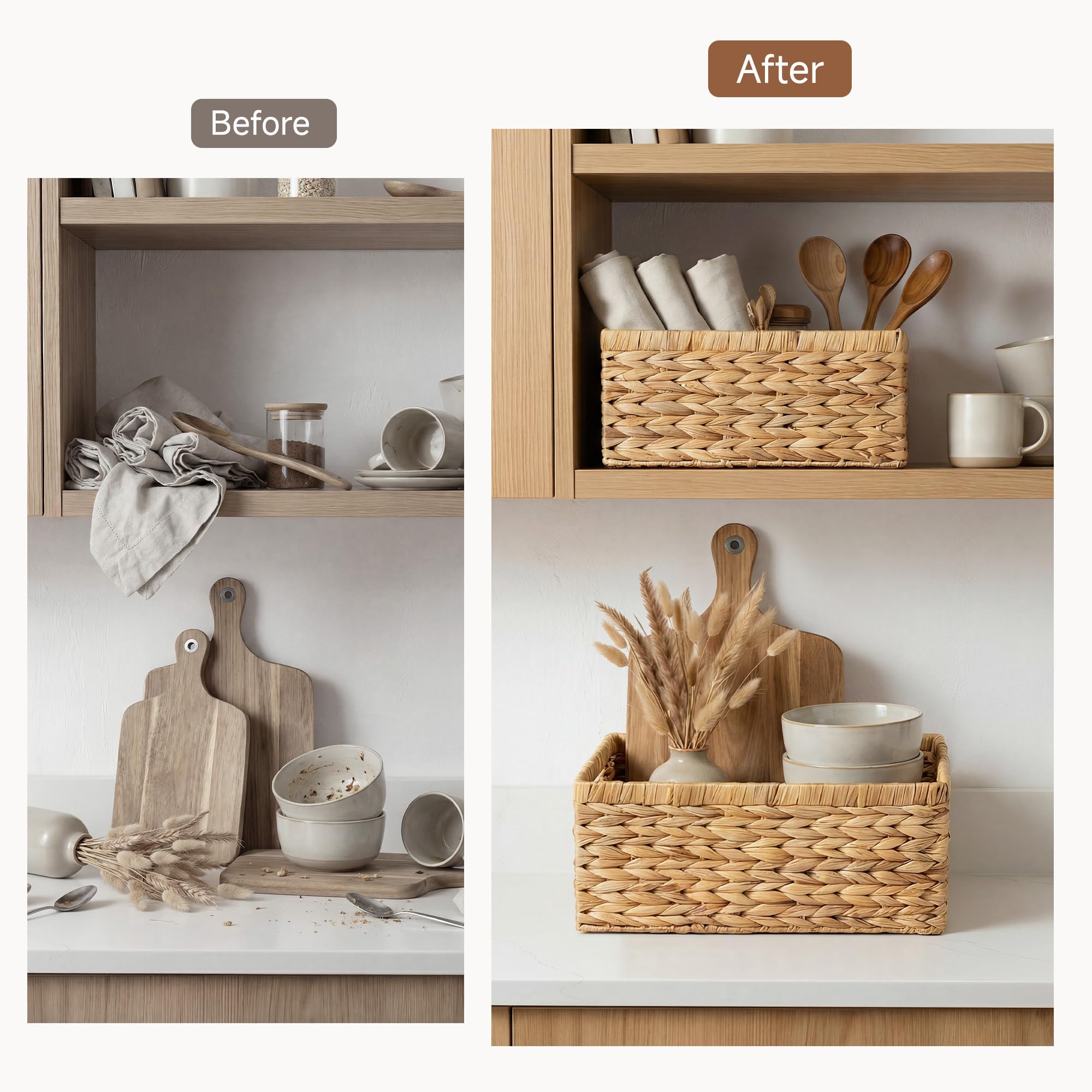 StorageWorks basket beside books showing size and space-saving benefit