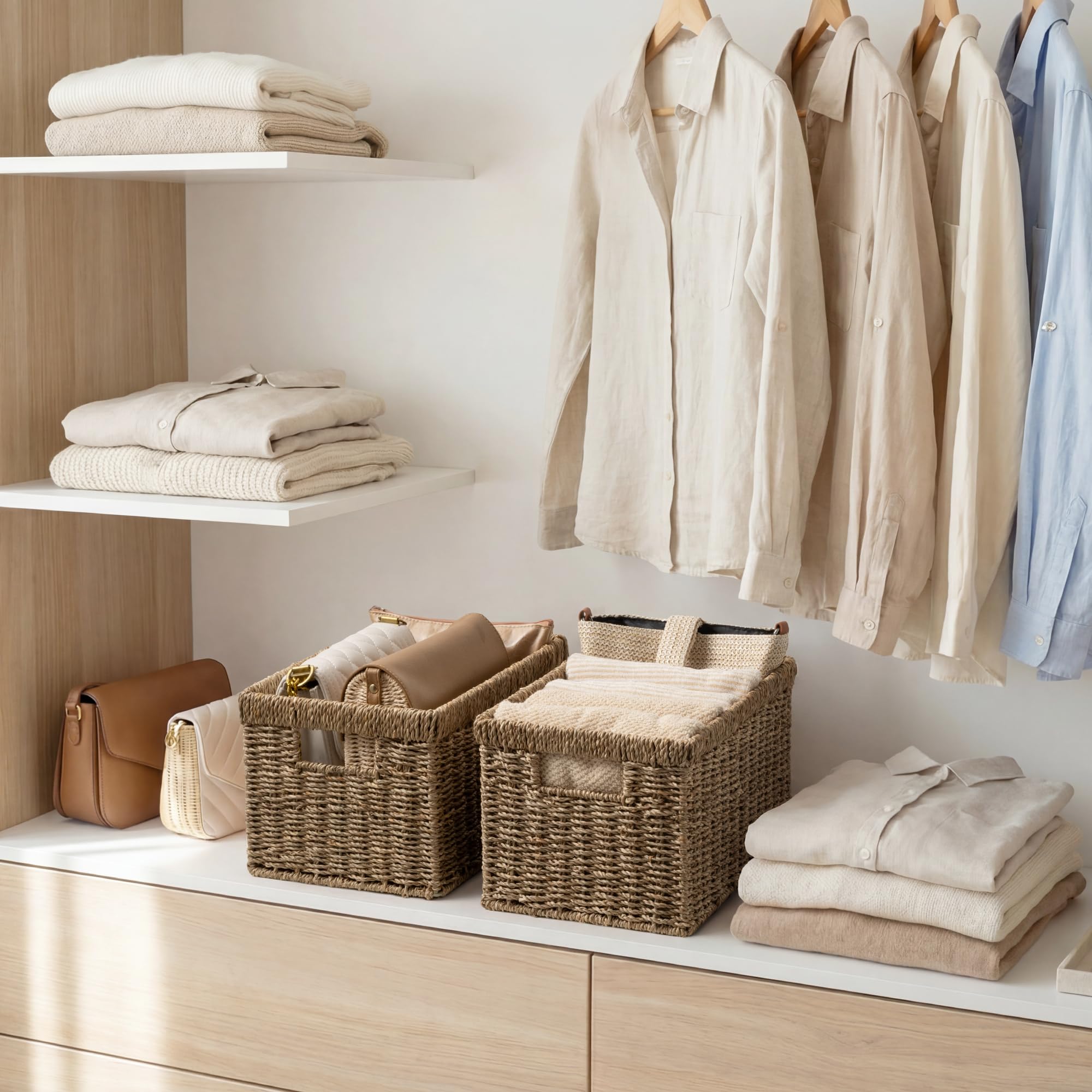 StorageWorks next to common items to show basket size and real-world scale