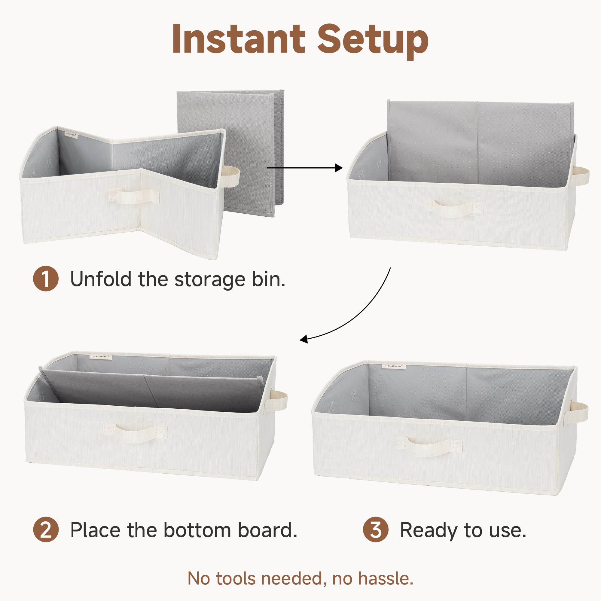 StorageWorks beside folded towel showing large size and practical capacity