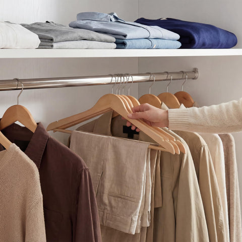 StorageWorks hanger supporting a suit for wrinkle-free storage and presentation