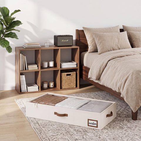 StorageWorks under-bed scale demonstrating slim 6-inch clearance fit