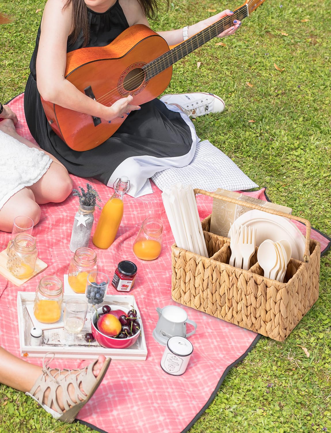StorageWorks caddy on picnic table demonstrating portable tabletop styling