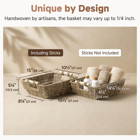 StorageWorks wooden handles, comfortable carrying and grip benefit
