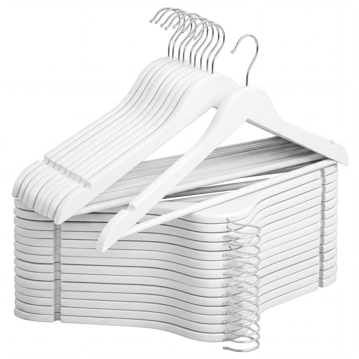 StorageWorks front view of 30-pack hangers showing tidy closet benefit