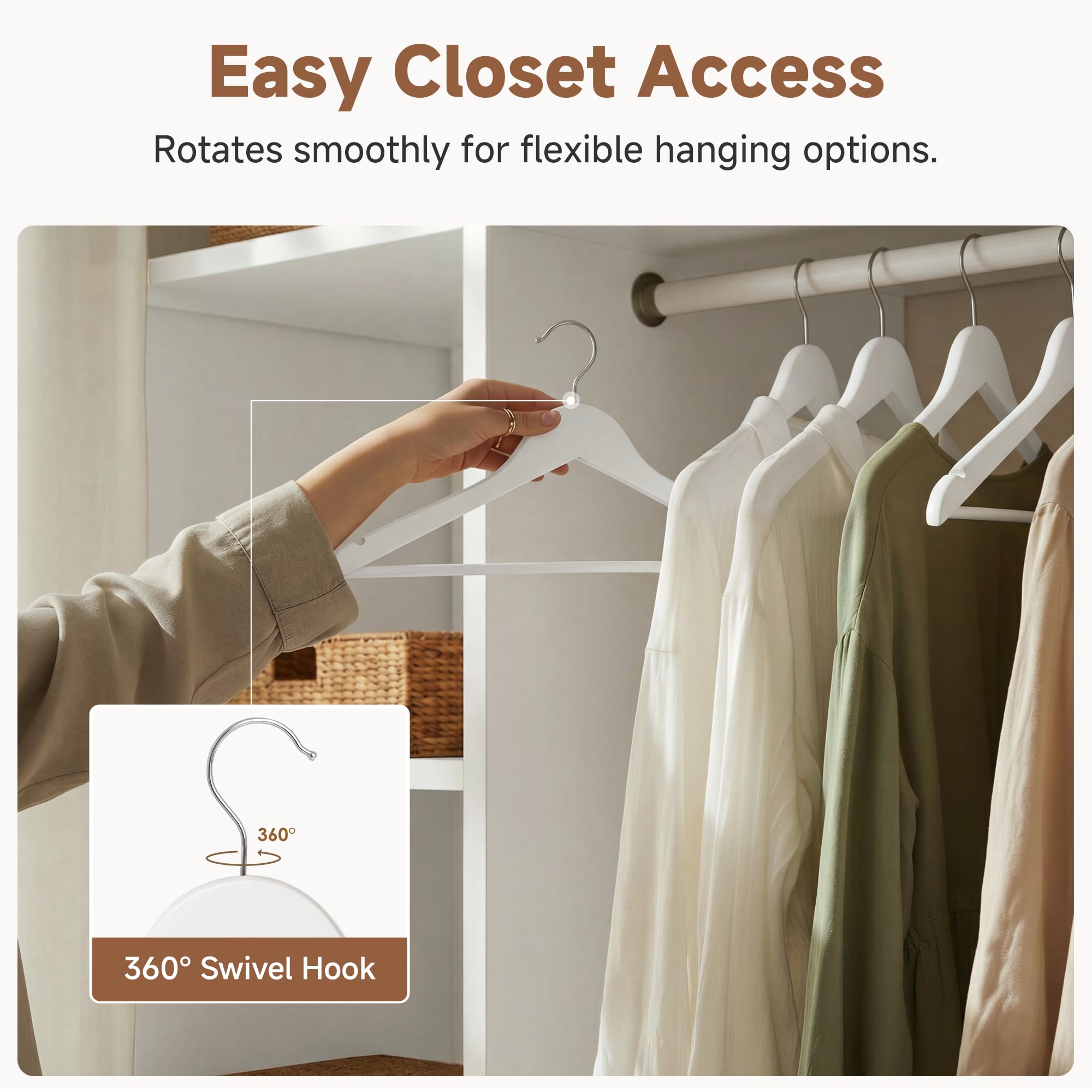 StorageWorks swivel hook top for fast hanger access and rotation