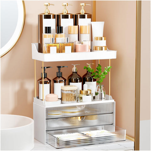 StorBin front view showing full 5-tier organizer for neat storage and visibility