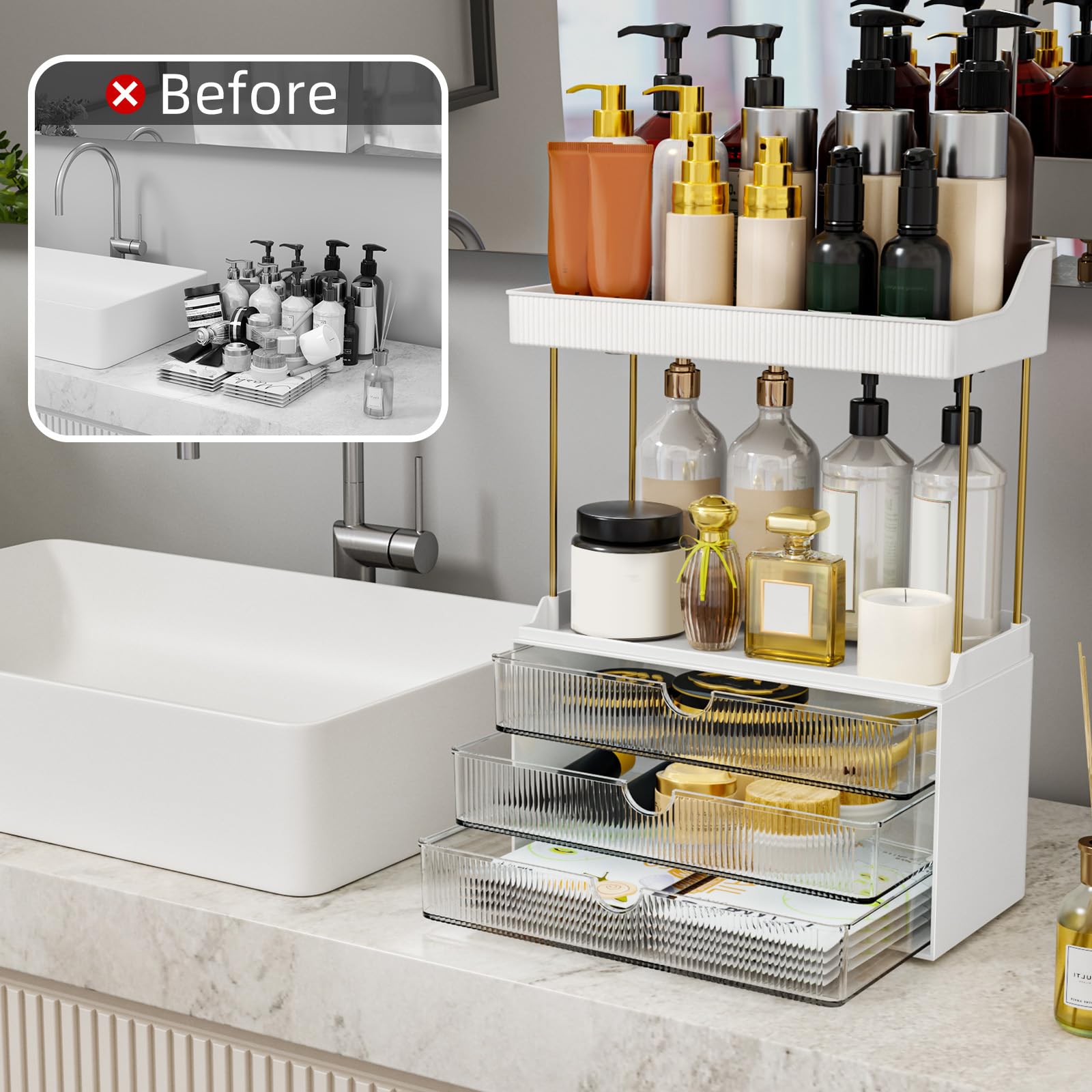 StorBin silicone base close-up showing non-slip pad for countertop stability