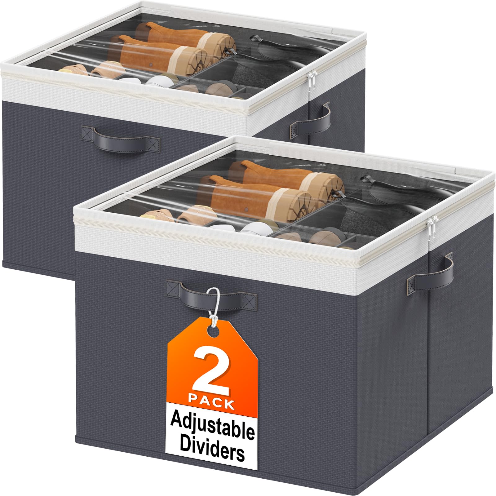 StoreHappily front view showing packed shoes and clear visibility benefit