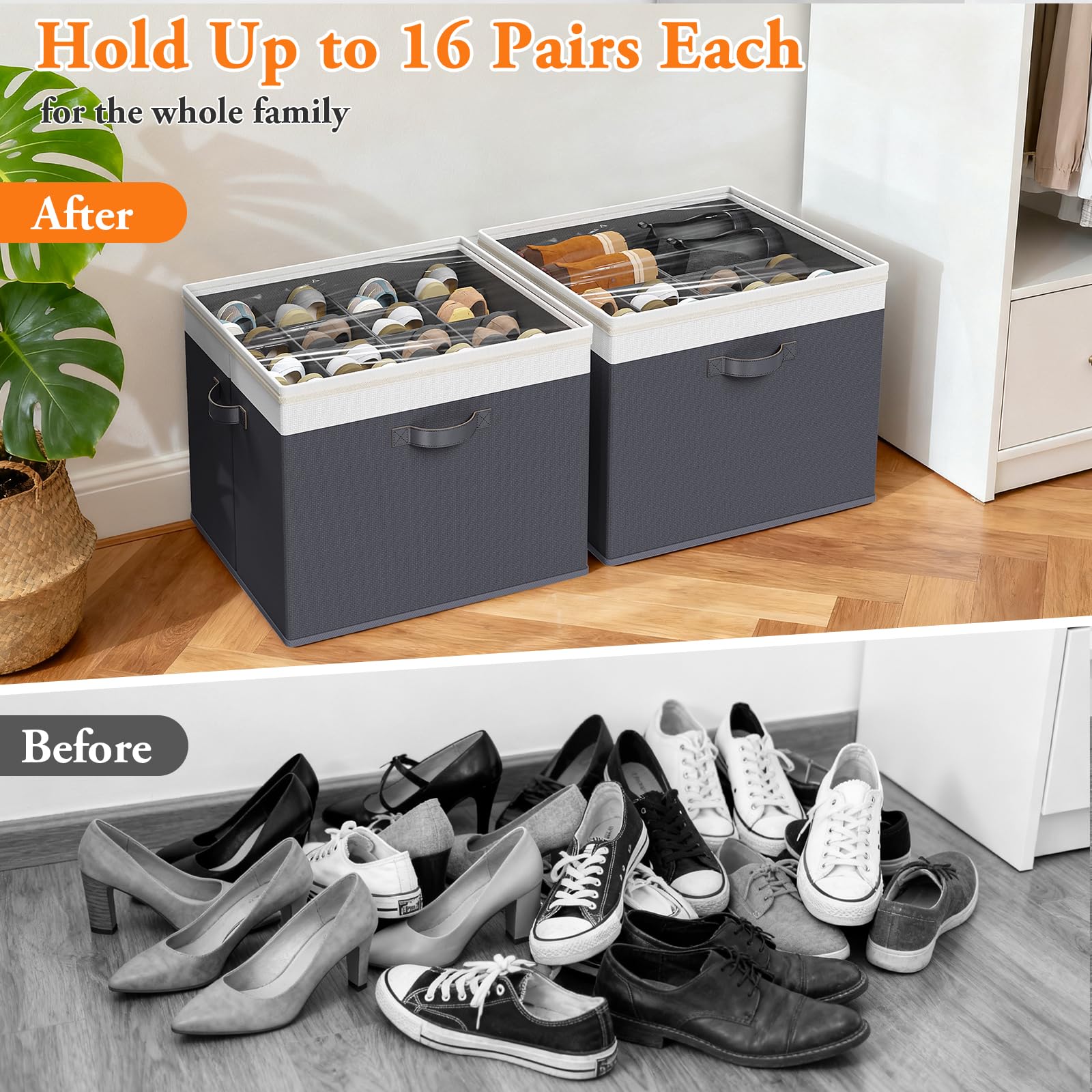 StoreHappily reinforced leather handles for comfortable carrying benefit