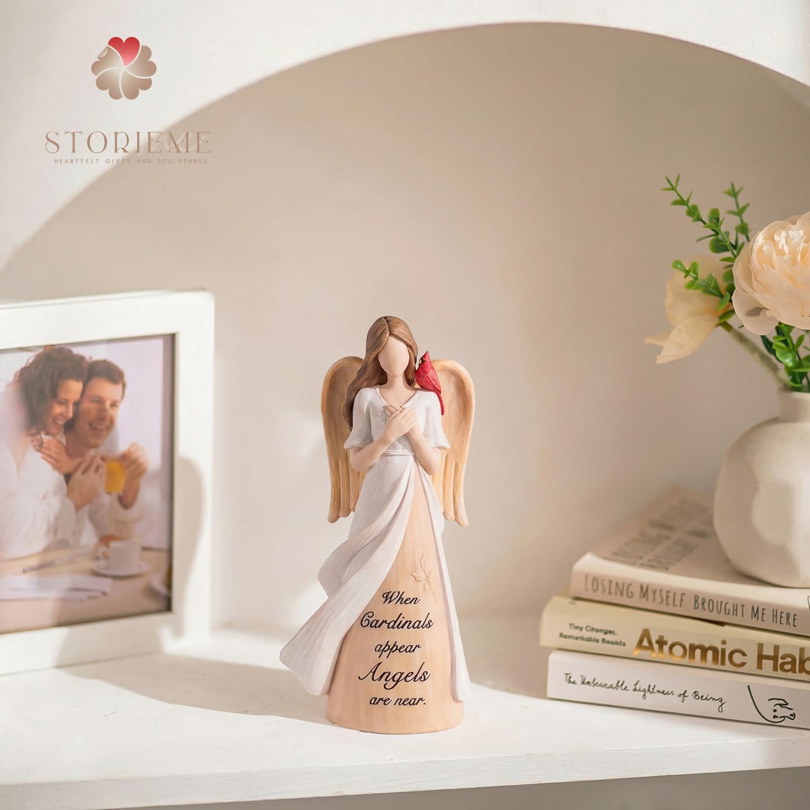 Storieme Cardinal Angel hands-touching detail inviting grounding touch and solace