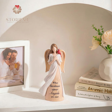 Storieme Cardinal Angel hands-touching detail inviting grounding touch and solace