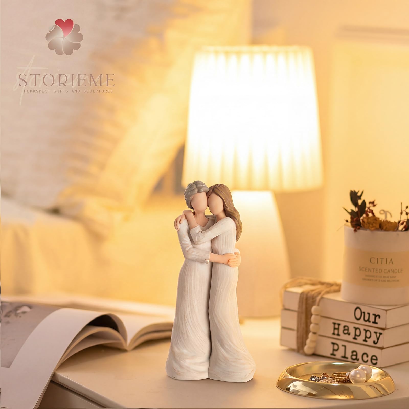 Storieme detailed view of the mother-daughter embrace emphasizing sentimental storytelling