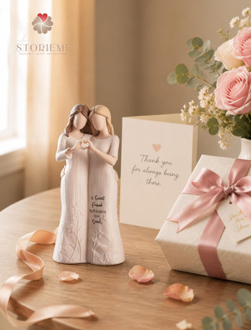 Storieme enclosure card visible with heartfelt friendship message