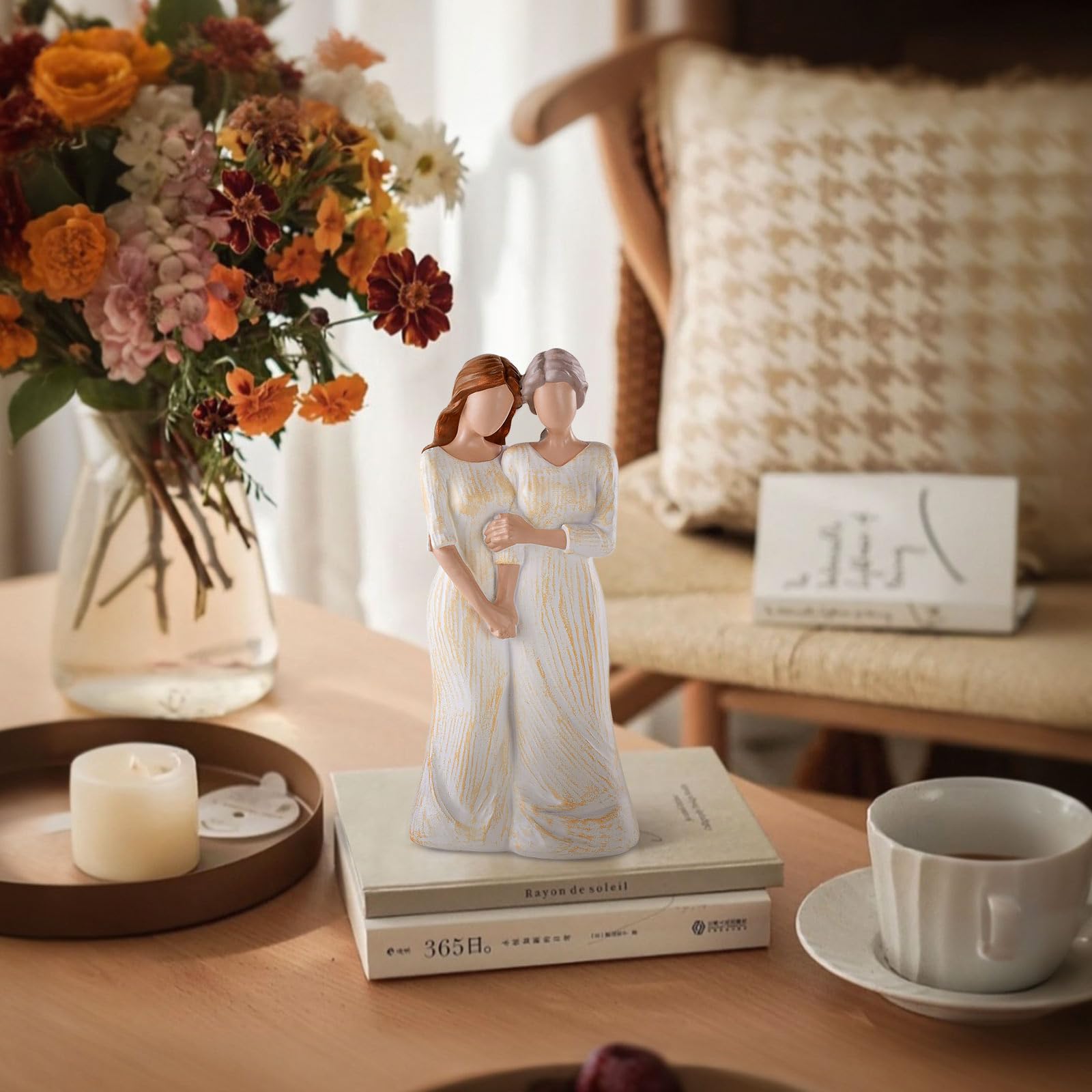 Storieme on a mantel styled with decor to inspire gifting placement