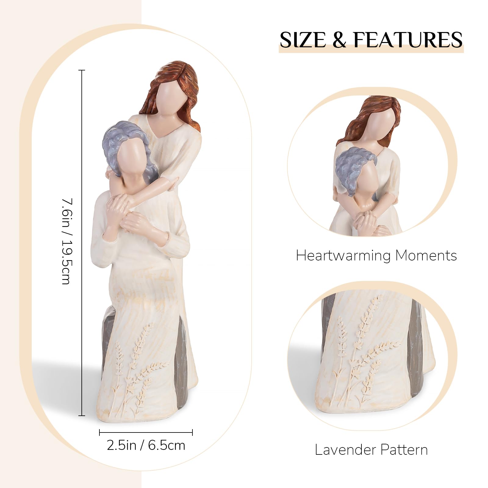 Storieme figurine held in hand demonstrating 7.6-inch scale and durable resin construction