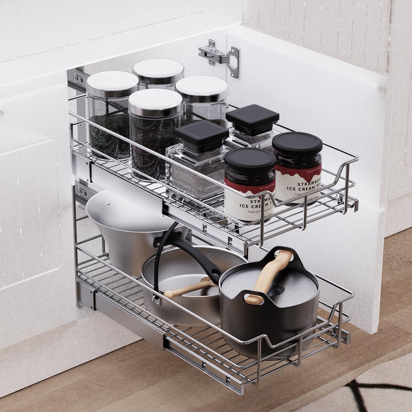 STORKING bottom tier holding a mixer to maximize heavy-duty storage