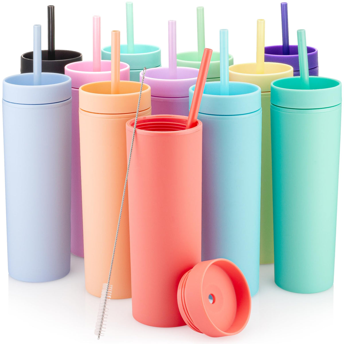 STRATA CUPS front packaging showing 12 pastel tumblers and lids with party appeal