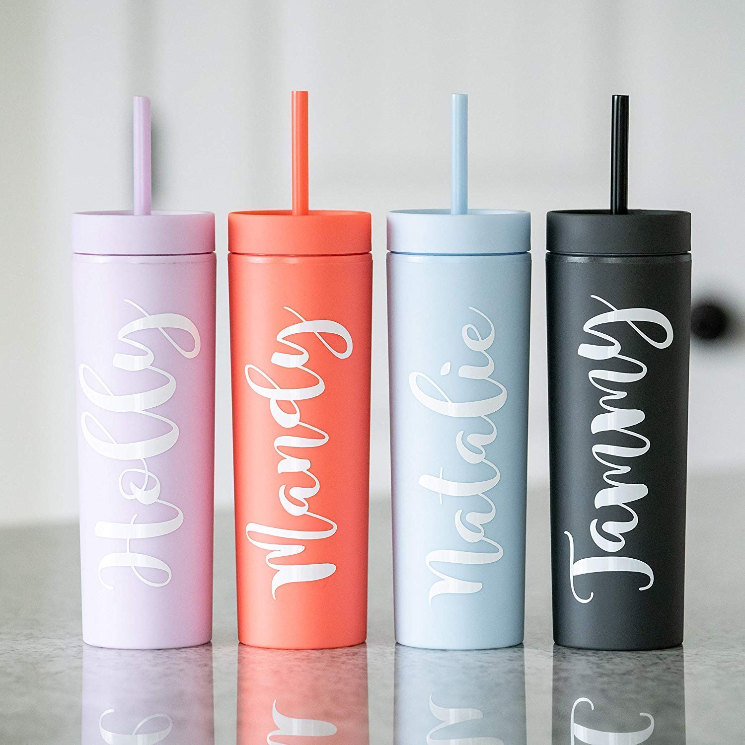 STRATA CUPS decorated with stickers showing personalization and decal friendliness