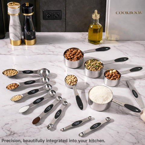 Strelitsia dual-ended spoons narrow and round ends reach jars and measure liquids