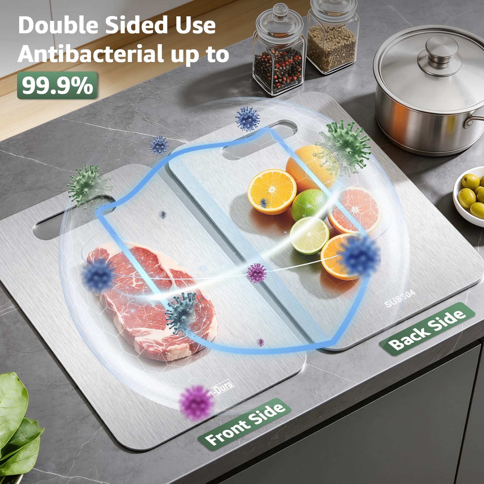 Stron-Dura in use chopping vegetables offering stable cutting surface benefit