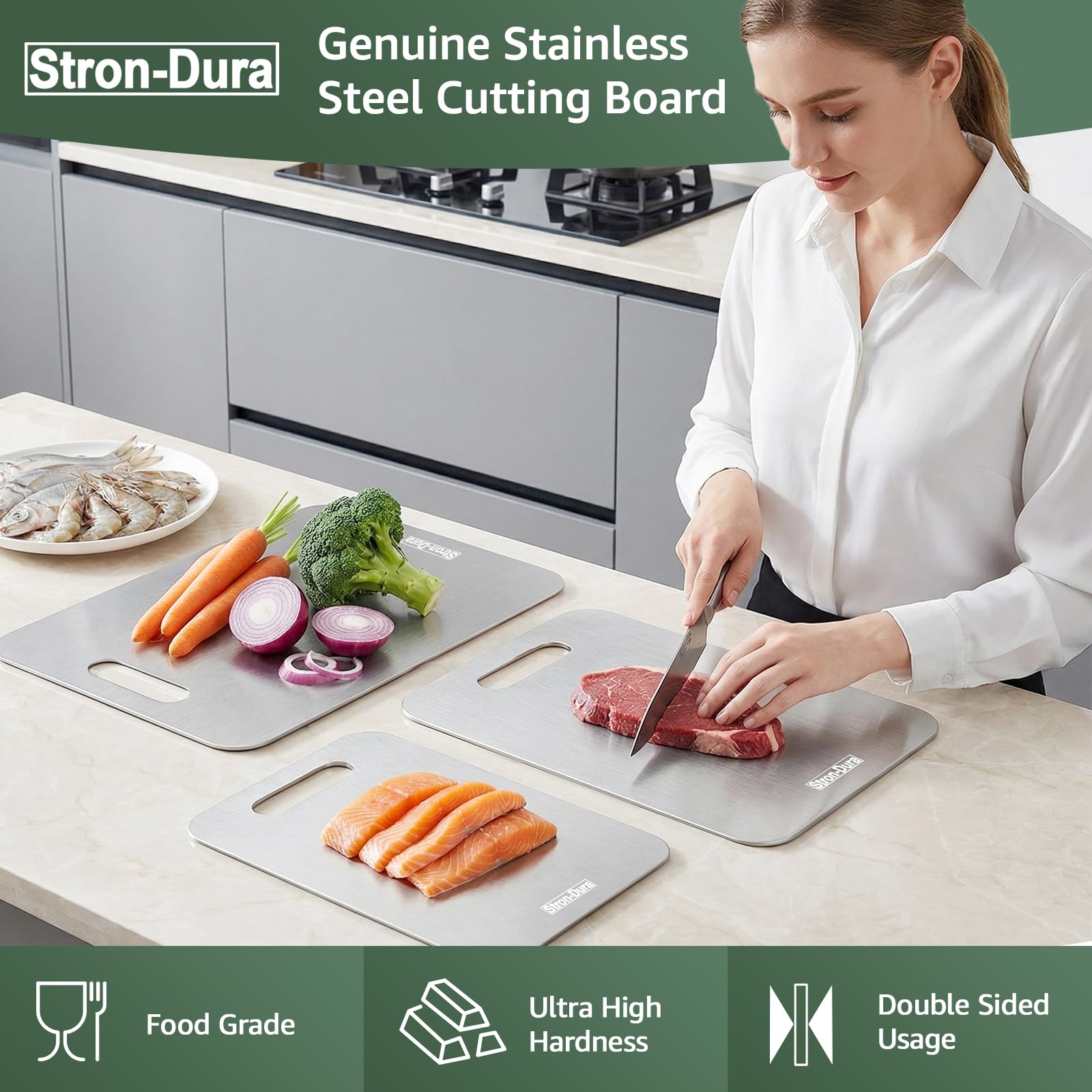 Stron-Dura texture close-up showing smooth finish for hygienic cleaning benefit