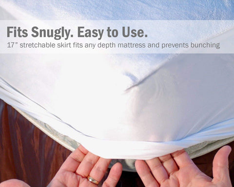 Stuff4Tots on a hospital-style bed demonstrating secure fitted protection