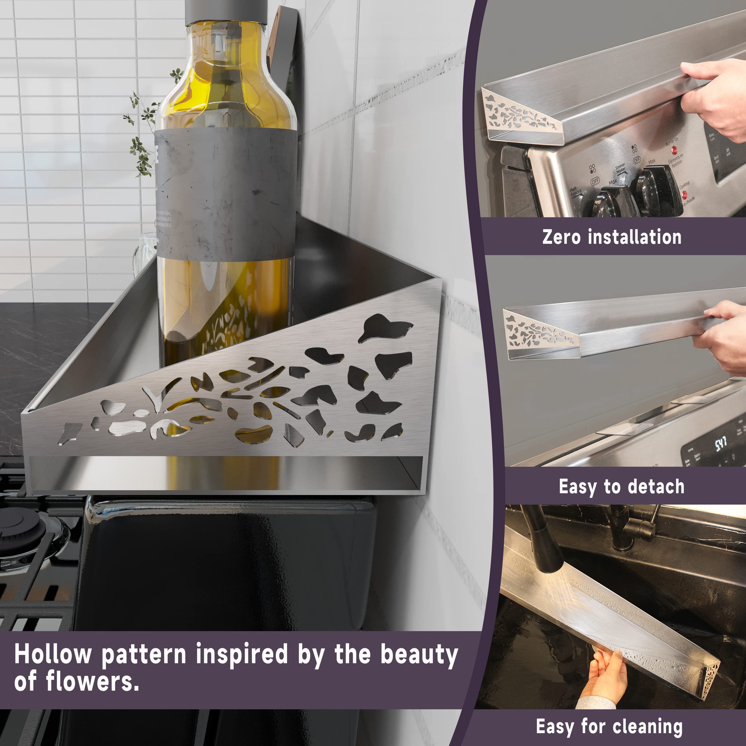 STUTOV shelf in use holding oils and jars for convenient cooking reach