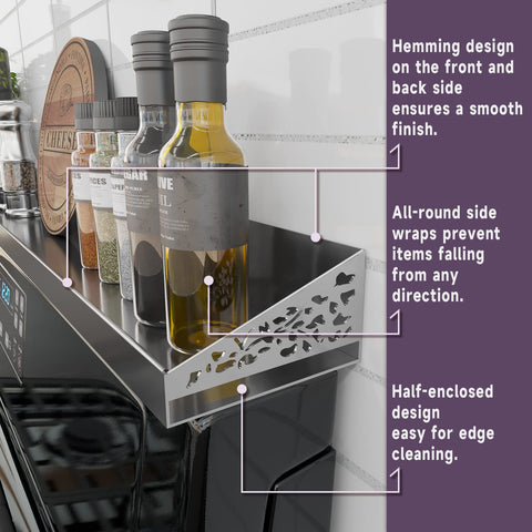 STUTOV stainless steel texture detail showing rust-resistant finish and easy cleaning