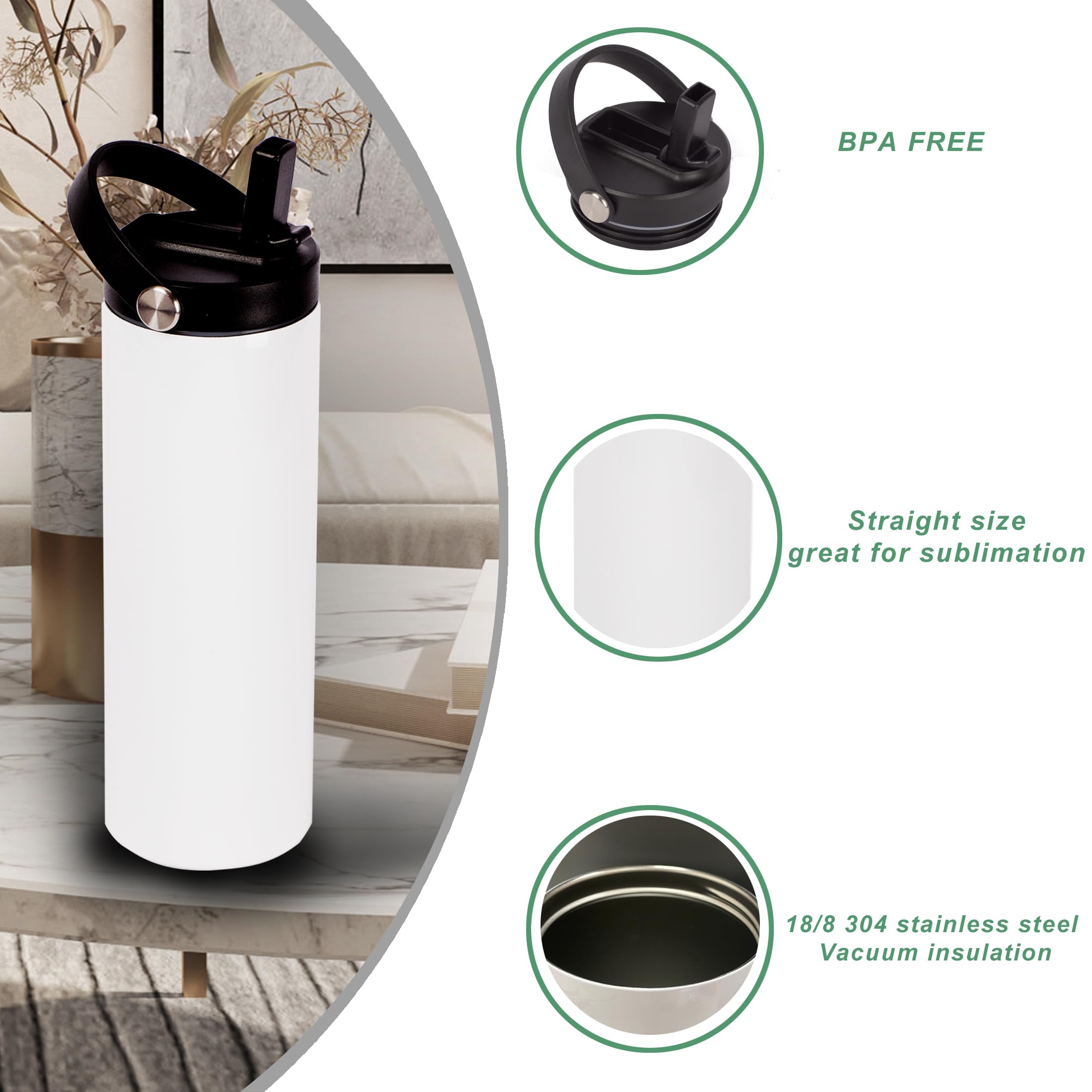 Stvyar two lid types and metal straws arranged to show drinking options and included accessories
