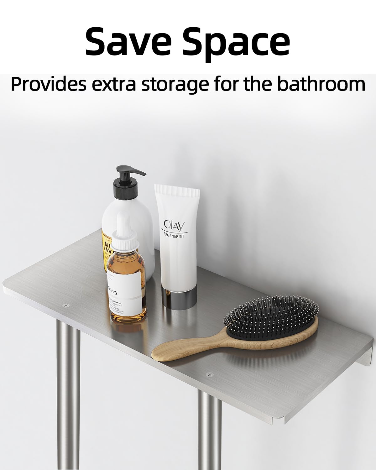 STWWO top shelf with toiletries demonstrating organized bathroom storage