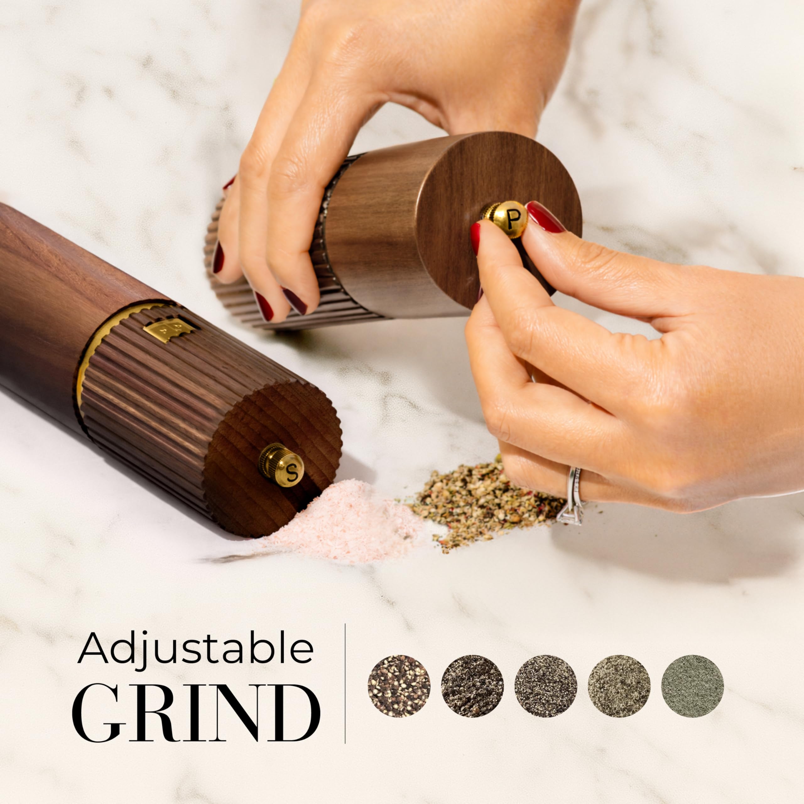 STYLED SETTINGS ceramic burr close-up highlighting adjustable grind consistency