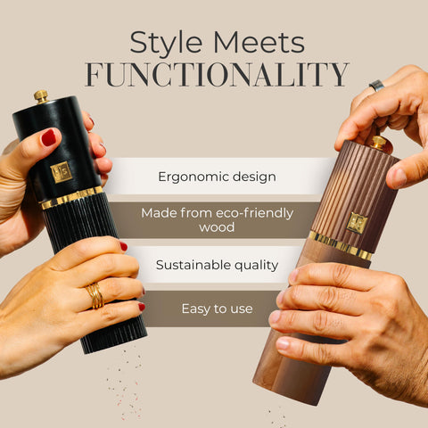STYLED SETTINGS gold accent detail on mill, highlights elegant finishing touch