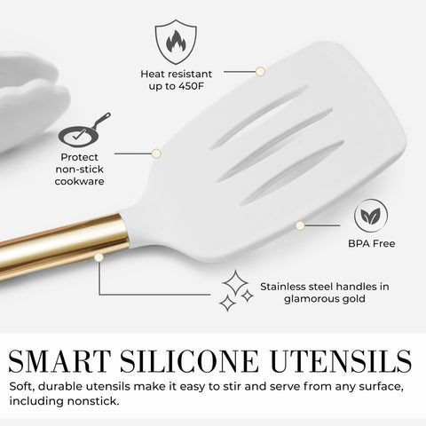 STYLED SETTINGS gold handle close-up highlighting polished finish that resists tarnish