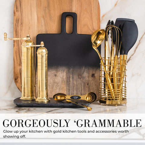 STYLED SETTINGS utensil beside a hand showing size and ergonomic handle balance
