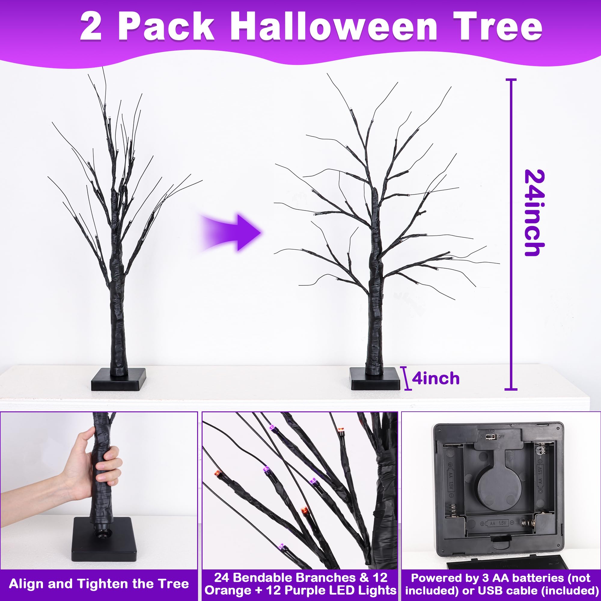 StzMamil tree used as a table centerpiece adding spooky ambient lighting