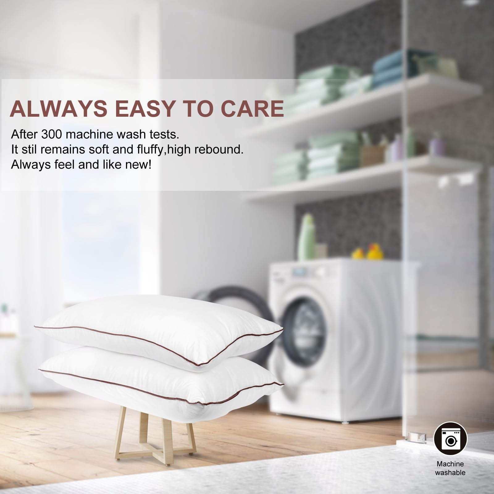 Subrcamos pillow in washing machine showing machine-washable cover convenience