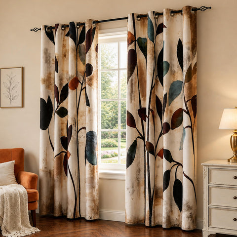 SUBRTEX 84-inch curtains shown against wall to illustrate floor-grazing scale