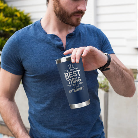 SUCHAGIFT size comparison beside water bottle showing true 20 oz capacity and scale