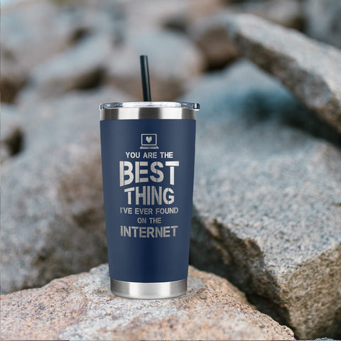 SUCHAGIFT tumbler placed in car cup holder demonstrating portability and commute convenience