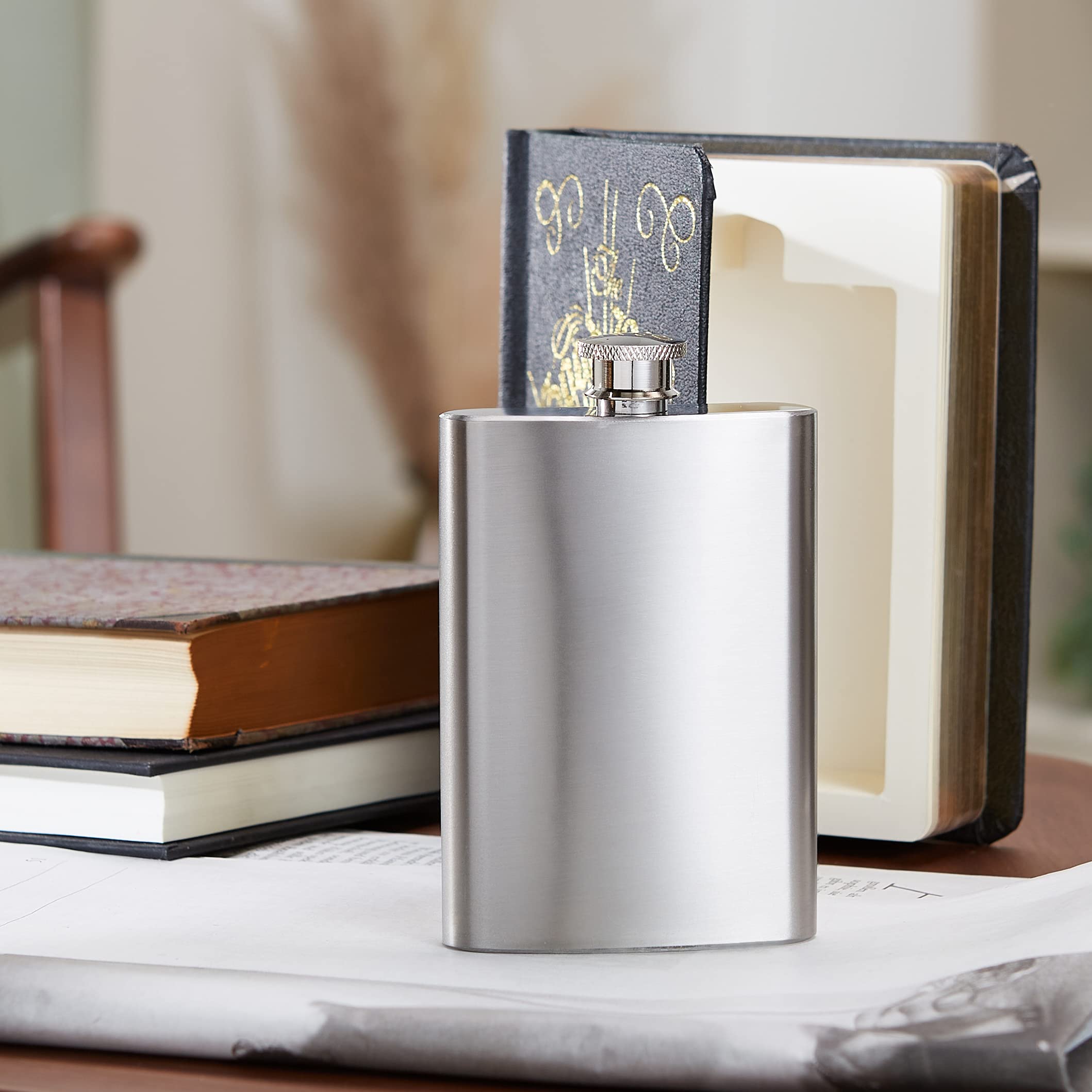 Suck UK open view revealing recessed 4 oz flask benefit: easy access and concealment