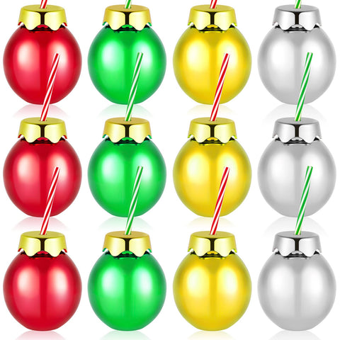Suclain front view of 12 metallic ball cups showing festive colors and coordinated set benefit