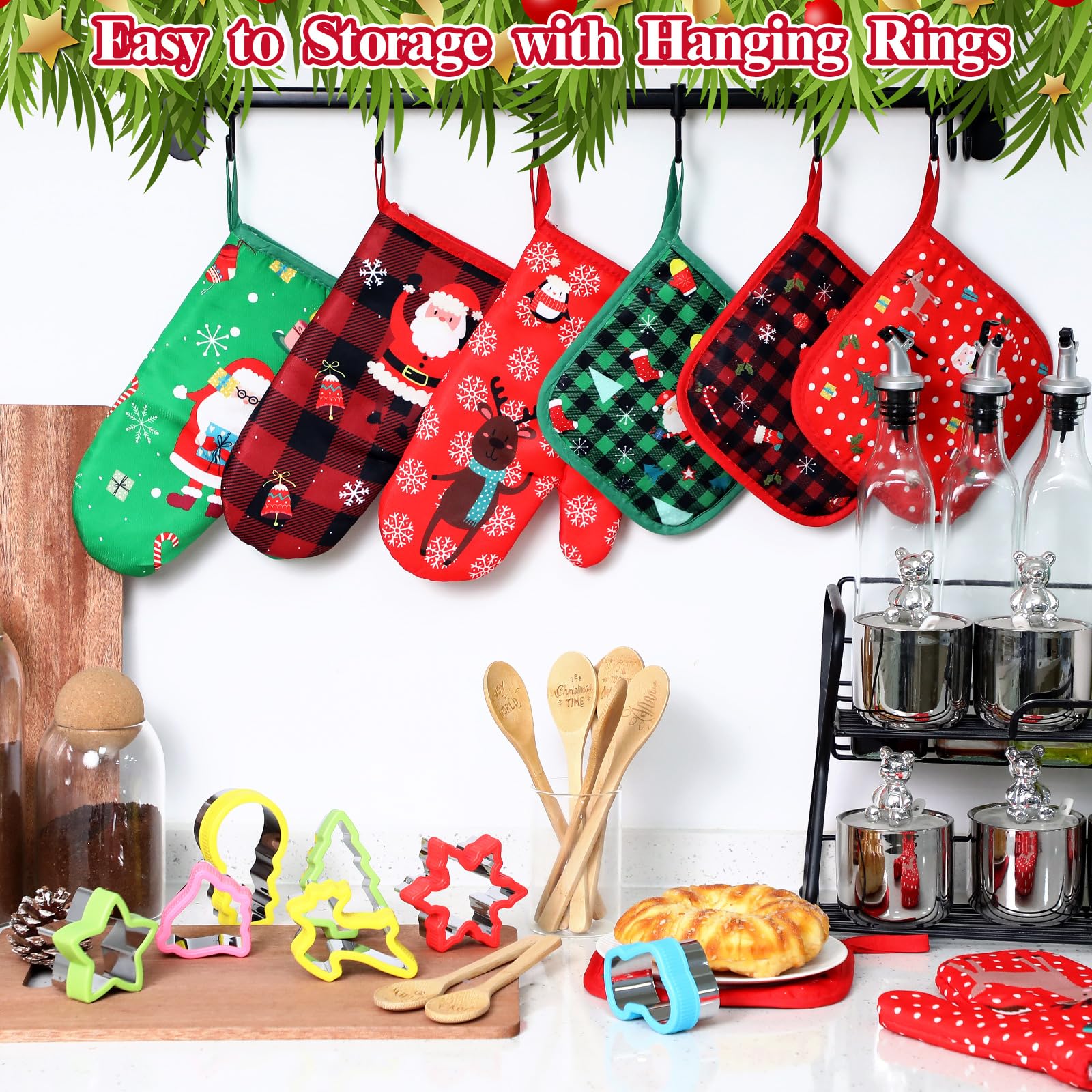 Suclain in-use baking scene with mitts and cutters showing joyful baking